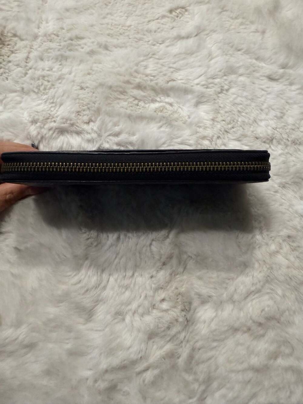 Coach Accordion Wallet in Signature Embossed Leather CE551 Black - Picture 7 of 7